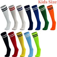 Chaussettes de Football pour enfants, chaussettes de sport antidérapantes à Tube Long, bas de Football, basket-ball, respirantes, à rayures sur les genoux, pour garçons et filles