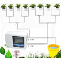 10/15/20cm Dual-pump Smart Drip Irrigation System Timer Garden Automatic Solar Energy Charging Watering System for Flowers