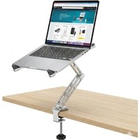 2-in-1 Detachable Laptop Stand with 360 Rotating Base, Notebook Metal Holder Tablet Arm Mount for Desk, Foldable for Easy Storag