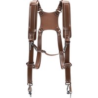 Double Camera Harness with Quick-Release Buckles Universal Camera Carrier Strap for Photographers Brown Leather Camera Chest Rig