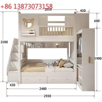 Children's upper and lower beds High and lower beds Mother and child beds Light luxury bed Upper and lower tables