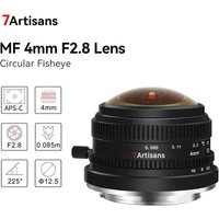 7artisans 4mm F2.8 225° APS-C Circular Fisheye MF Prime Lens For Sony E A6400 ZVE10 Fujifilm X X-T1 X-Pro1 X-A10 Micro 4/3 EPM1