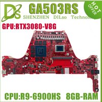 KEFU GA503RS Laptop Motherboard For AUSU ROG Zephyrus G15 GA503RM GA503RW Mainboard R9-6900HS 8GB-RAM RTX3060 RTX3070Ti RTX3080