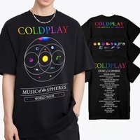Cold-play Music of The Spheres World Tour 2025 Tshirts Cotton Tees Heavy Mental Fashion Graphic T-shirt Short Sleeve Unisex Tops