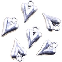 12pcs Charms Lovely Heart 16x11mm Antique Silver Color Pendants Making DIY Handmade Tibetan Finding Jewelry