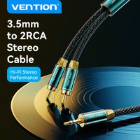 Vention RCA-Kabel 2RCA auf 3,5 mm Hi-Fi verzinnt geflochtenes RCA auf AUX-Audiokabel für DJ-Controller, Lautsprecher, Plattenspieler, TV, Autoradio