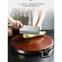 5/6.5/8CM Thick Highest Density Hardness Iron Solid Wood Double Face Round Chopping Cutting Board Block with Belt Tension Sleeve
