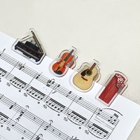 4pcs Piano Type Clip Acrylic Instrument Score Clip Music Score Clip Piano Guitar Score Sorting Artifact Gift for Friends