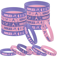 Roblox Girl Party Wristbands Model 2 Color Sports Silicone Bracelet Toys Party Favors Gift 4pcs Tableware Kit Supplie Kids