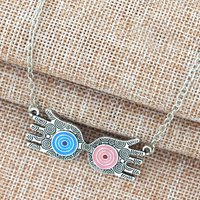 Anime Cute Cartoon Glasses Pendant Necklace Glasses Item Luna Lovegood Demon Eyes for Woman Man Cosplay Jewelry Gift