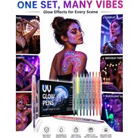 6-9 Pcs Neon UV Fluorescent Acrylic Paint Pens Markers Glow in the Dark DIY Luminous Marker Pen Art Supplies Various Materials