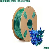 1.75mm Blue Green Silk Dual Color PLA Filament, Coextrusion Gradient, 200g/250g/500g/1000g Spool