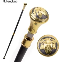 Golden The Crusaders Horsehead Shield Walking Stick with 26cm Hidden Sword Self Defense Fashion Cane Sword Cosplay Crosier 93cm