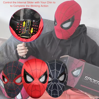 W magazynie: Elektroniczna maska Spider-Mana w skali 1:1 z ruchomymi, świecącymi oczami, sterowana pierścieniem, zabawka cosplayowa, prezent.
