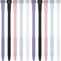 180mm Extended Silicone Cable Zip Tie Multi Purpose Cord Manager Cable Winder Silicone Cord Tie for Headphone Data Cable Storage