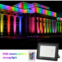 RGB Flood Light 100W 50W 30W 20W 10W RGB Reflector IP66 LED Spotlight With Remote 220V Projector Lamp Outdoor Garden Lighting