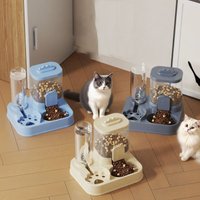 Automatic Pet Water Fountain Food Feeder Bowl Anti-Slip Cat Dog Water Bowl Food Dish for Small Medium Pets