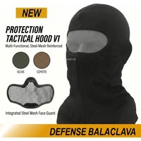Tactical Mesh Face Mask Balaclava Breathable Full Face Cover for Airsoft Paintball Hunting Shooting Gear Steel Mesh