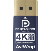 DisplayPort Dummy Plug, DP EDID Emulator, 1080P 240Hz/4096x2160 60Hz/2K 144Hz, Headless Ghost High Refresh Rate