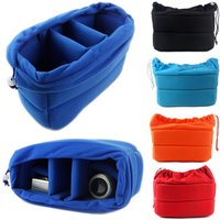 Camera Insert Bag Partition Padded Bag Velvet Shockproof Protection Camera Lens Case Soft Bag for Canon Nikon Sony DSLR Cameras