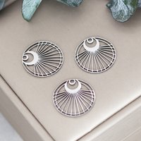 3pcs Stainless Steel Moon Charms Pendants For Jewelry Making DIY Necklace Bracelet Round Pendants Handmade Accessories