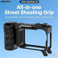 StreetGrip Kit For DJI OSMO Action 6 Hand Grip Aid Plastic Protective Case Set Cold Shoe Adapter For DJI Action 6 Accessory