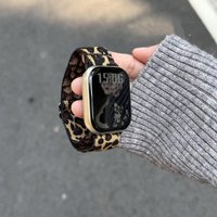 Leopard Stretchy Nylon Watch Band Compatible With iWatch Adjustable Leopard Strap For Apple Watch Series11 10 Ultra 3 7 6 5 8 9