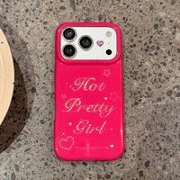 Fashion Rose Bling Glitter Hot Pretty Girl Phone Case For iPhone 17 Pro Max 16 15 Shockproof IMD TPU Back Cover