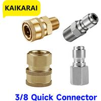 Pressure Washer Adapter 3/8 Inch Male and Female Quick Connect Kit Hose Connector Internal External Thread Wash Fittings