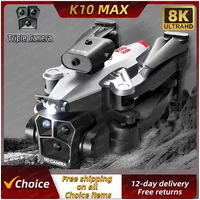 New K10Max Mini Drone 4K Professinal Three Camera Wide Angle Optical Flow Localization Four-way Obstacle Avoidance RC Quadcopter
