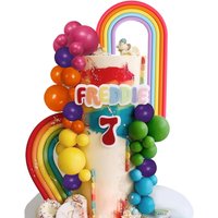 Pastel Rainbow Cake Topper Rainbow Cake Toppers Colorful Balls Cake Decorations for Wedding Baby Shower Birthday Party Supplies