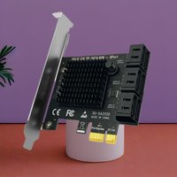 NEW Sata Expansion Server 6 Port SATA3.0 PCI Express X1 ASM1166 Chip Sata Expansion Server with Heatsink for Desktop PC Computer