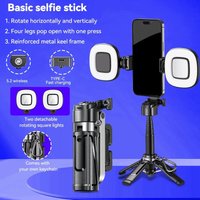3 in 1 Mini Portable Selfie Stick Anti-Shake Quadpod SLR Style Handle for Shooting Vlogs, Selfies, Livestreams