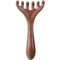 Alwafore Natural Sandalwood Massage Comb Six-Claw Head Acupoint Massage Gua Sha Tool Neck Face Lifting Scraping Massager