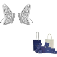 Swarovski Crystal Stud Earrings Women's Silver 5636424