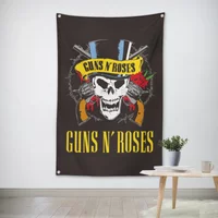 GUNS N ROSES Rock Band Hängende Kunst Wasserdichtes Tuch Polyester Stoff 56X36 Zoll Flaggen Banner Bar Cafe Hotel Dekor