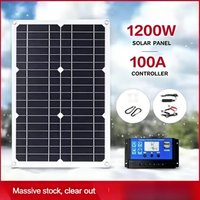 100A 12/24V Solar Panel Kit Portable Solar Charger With Charge Controller For Car RV Boat Battery Home Outdoor Use