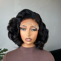 Super High Density Wig Egg Curly 100% Human Hair Wigs Brazilian 4x4 Lace Closure Wig Cute Bob Front Wig Transparent Lace Wigs