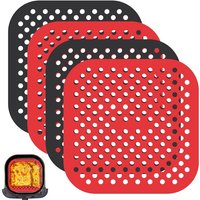7.28inch Food Grade Silicone Air Fryer Liner Reusable Non-Stick Heat Resistant Perforated Air Fryer Oven Baking Mat