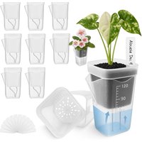 15/10/2Pcs Self Watering Pots for Indoor Plants,Small Clear Plastic Planters,Cutting,Seeding,Water Level Indicator,Drainage Hole