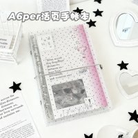 WAKAWAKA A6 PER Binder Planner Polka Dot Star Design Twill Texture Notebook Minimalist High Aesthetic Journal for Office School