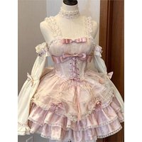 Sweet And Spicy Pure Desire Gentle Ballet Lolita Dress Rosa Maid JSK Uniform Cotton Material A-Line Skirt for Women