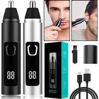 Nose Hair Trimmer Electric Professional Mens Hair Trimmer for Nose Ear Eyebrow LCD Display Rechargeable Hair Removal Tool