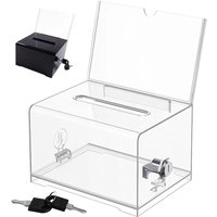 Plastic Container With Lock and Sign Holder Suggestion Box Solid Acrylic Donation Box Durable Piggy Bank Charity