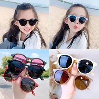 New Round Fashion Cute Children's Sunglasses Parent Child Frosted Sun Glasses Solid Color Candy Colors Glasses Baby Eyeglasses
