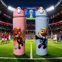 750ml Cartoon Tige r& Eagle Water Bottle – Unisex, Perfect for Passionate Match Celebrations, Versatile for Outdoor Sports