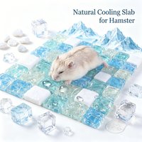 Hamster Cooling Pad Crystal Marble Cool Mat Guinea Pig Golden BearChinchillas Rabbit Resin Cooler Beds 3 Sizes for Small Pets