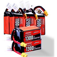 2 Stück Sunpadow 22,2 V 6S Lipo-Akku 1100 mAh 1300 mAh 1500 mAh 120C Soft Pack mit XT60-Stecker für RC FPV Drone Racing Hobby Flugzeug