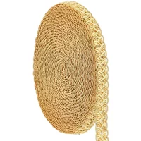 12m/13 Yards Golden Gimp Braid Trim, 15mm/0.6 inch Decorative Woven Braid Trim Sewing Centipede Lace Ribbon Polyester Upholstery