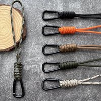 Creative Handmade Woven Paracord Keychain Anti-Loss Rope DIY Key Chain Carabiner Backpack Metal Hook